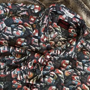 Jared Lang After Hours Men Button Down Casual Shirt Top Large Comic Fun Slim Fit